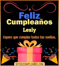 GIF Mensaje de cumpleaños Lesly